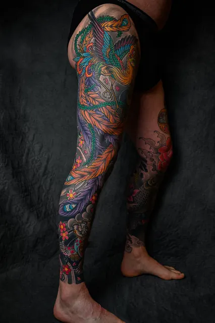 Japanese color leg sleeve, healed